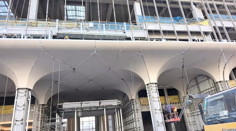 飾紀上品UHPC廠家：福建紫陽公館水磨石UHPC柱子造型工程