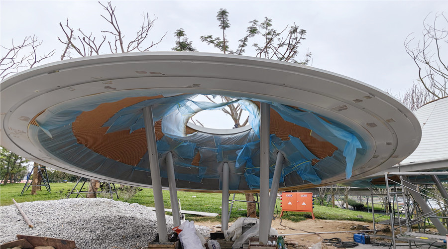 三亞海棠灣UHPC預制構件遮陽立面掛板項目