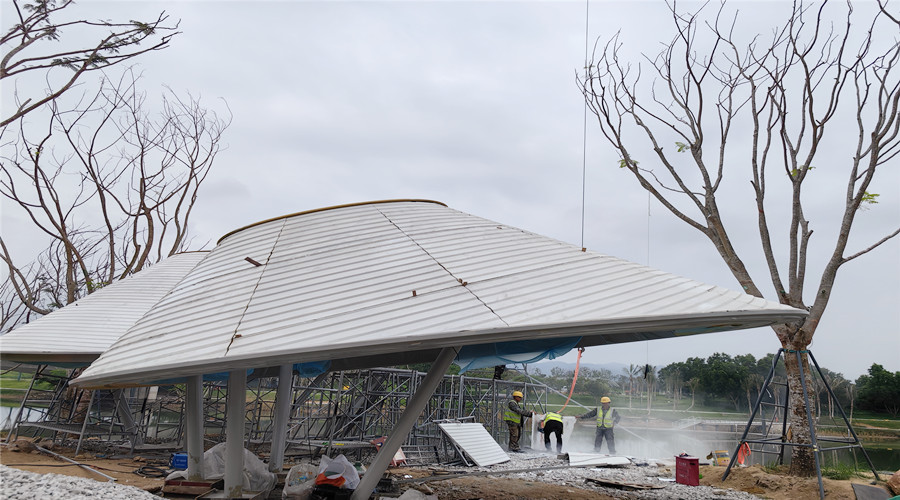 三亞海棠灣UHPC預制構件遮陽立面掛板項目