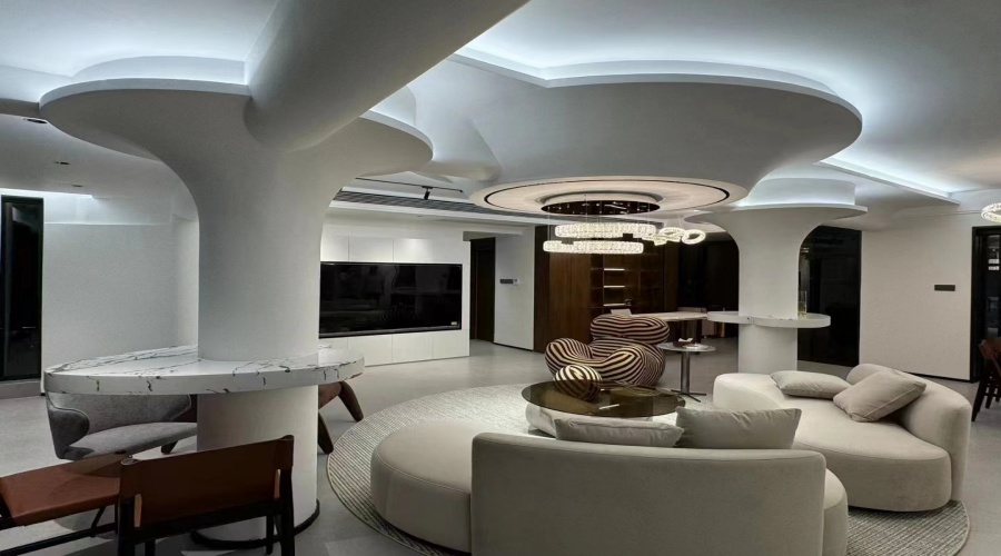 清遠別墅美林湖GRG柱子天花項目